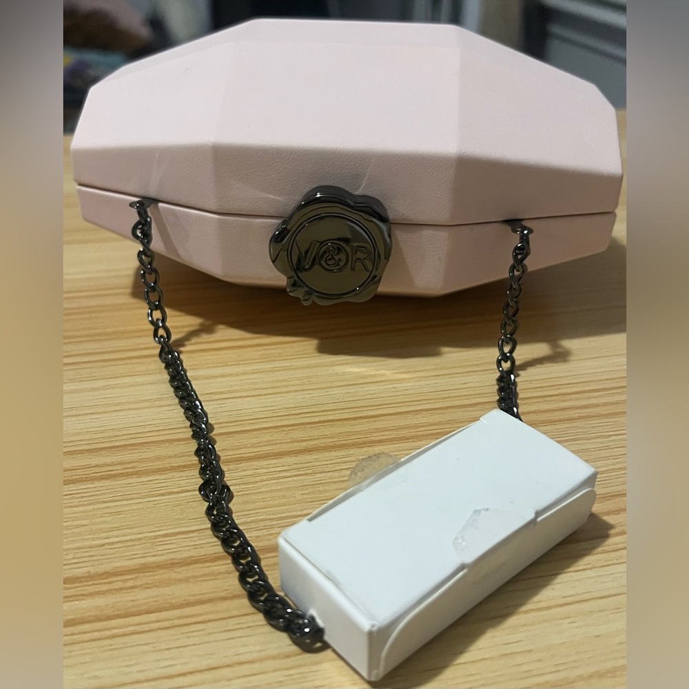 Viktor & Rolf Flowerbomb Pink Geometric Clutch Purse Perfume Bottle Design Chain - Picture 7 of 12